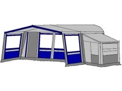 Te Velde Voortent De Wenne 240 Cm Blauw -Kampeerartikelen Exporteren Winkel 1 2 te velde voortenten met uitbouw de wenne blauw6