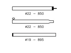 Umefa Campking Tentstok 22-19 Mm 180-250 Cm Zilververzinkt Staal