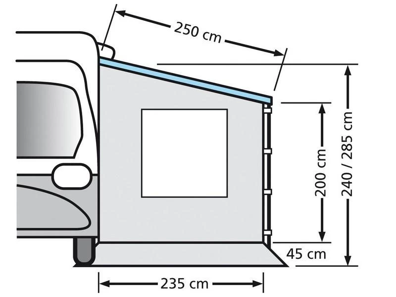 Eurotrail Zijwand Cassetteluifel Met Raam 250 2 Eurotrail Zijwand Cassetteluifel Met Raam 250 - Afbeelding 2