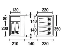 High Peak Porto 6 -Kampeerartikelen Exporteren Winkel high peak koepeltent porto 6 plattegrond 12240 2