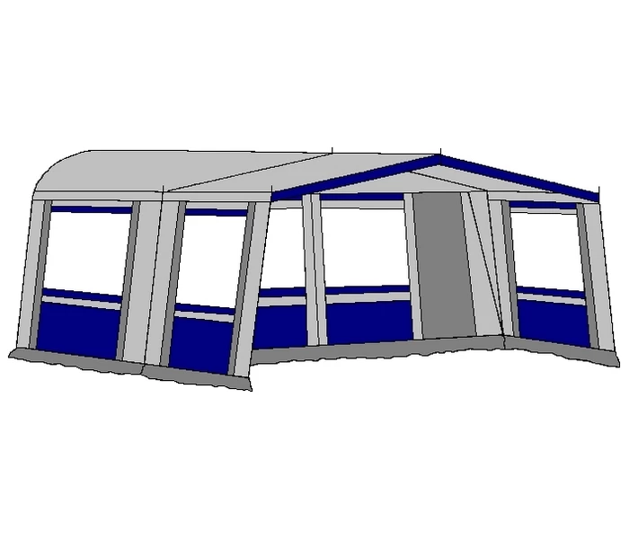 Hele Luifel Voor Voortent Aanritsbaar De Vaart Lux Serie Blauw. 1 Hele Luifel Voor Voortent Aanritsbaar De Vaart Lux Serie Blauw.