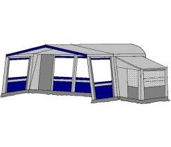 Te Velde Voortent De Vaart Lux 240 Cm Blauw -Kampeerartikelen Exporteren Winkel te velde voortenten met uitbouw en luifel de vaart lux blauw